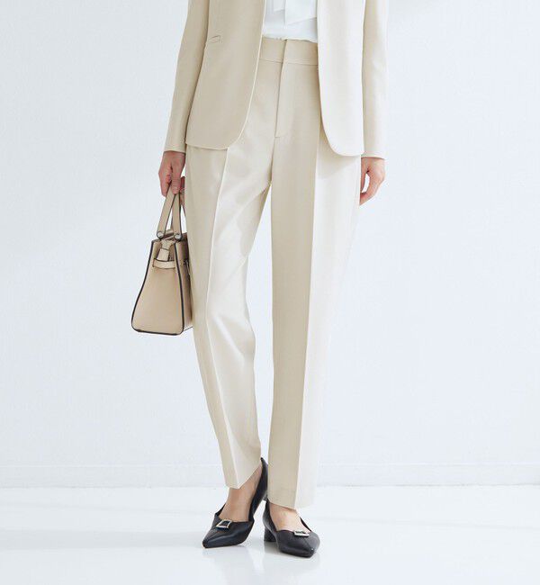 UNITED ARROWS green label relaxing「［size SHORT/TALLあり］パウドレ テーパード パンツ ナチュラル」|スラックス|