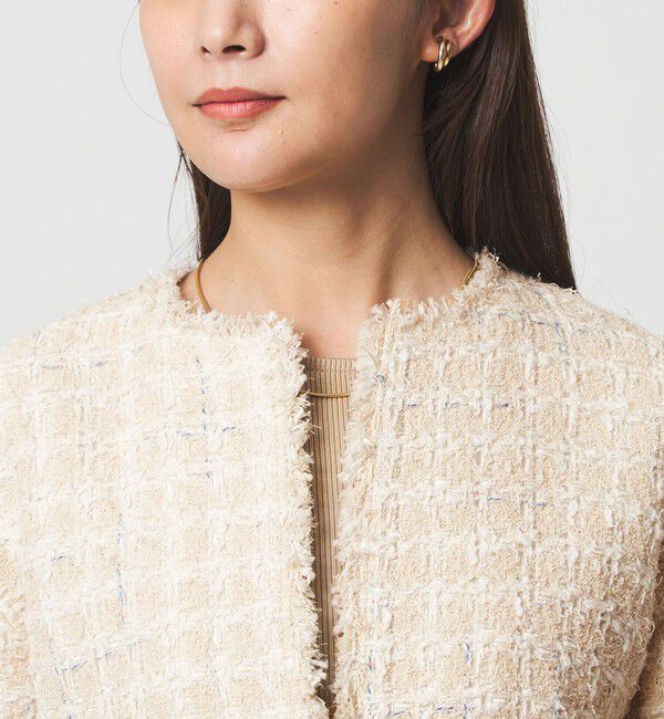 UNITED ARROWS green label relaxing「ファンシー ツイードライク ポケット ノーカラー ジャケット」|ノーカラージャケット|