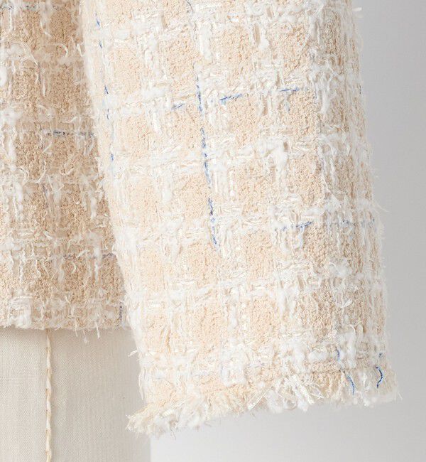 UNITED ARROWS green label relaxing「ファンシー ツイードライク ポケット ノーカラー ジャケット」|ノーカラージャケット|