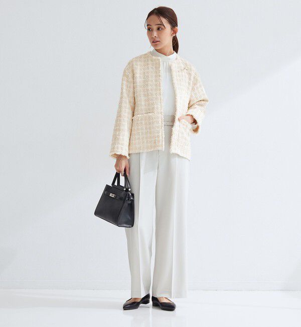 UNITED ARROWS green label relaxing「ファンシー ツイードライク ポケット ノーカラー ジャケット」|ノーカラージャケット|