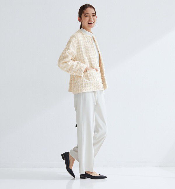 UNITED ARROWS green label relaxing「ファンシー ツイードライク ポケット ノーカラー ジャケット」|ノーカラージャケット|