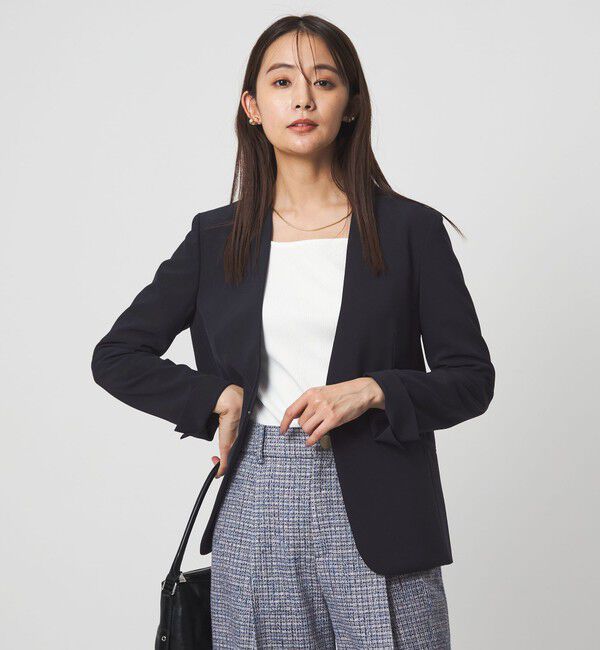 UNITED ARROWS green label relaxing「［size SHORTあり］パウドレ ノーラペル ジャケット ウォッシャブル ストレッチ」|ノーカラージャケット|