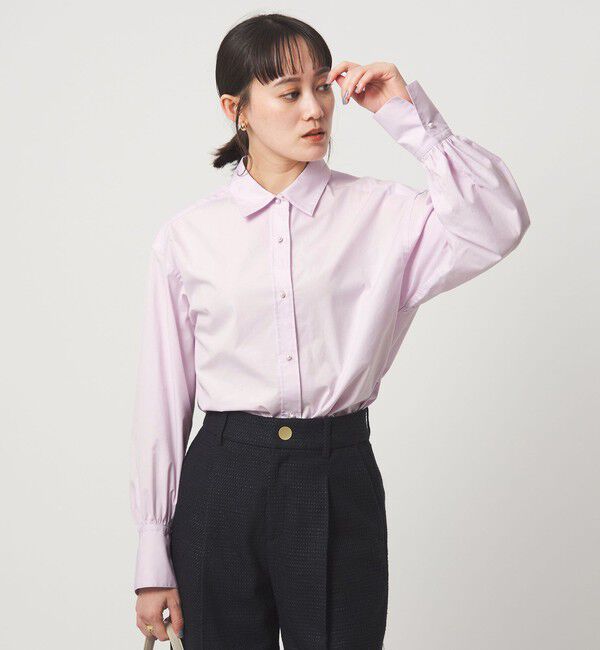 UNITED ARROWS green label relaxing「フェイクパールボタン シャツ」|シャツ・ブラウス|