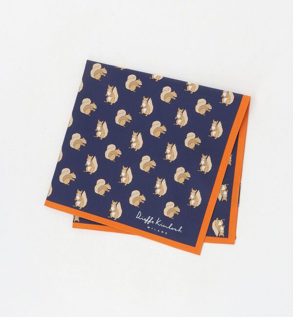 UNITED ARROWS green label relaxing「＜Dieffe Kinloch＞コットン プリント ハンカチ」|ハンカチ|NAVY