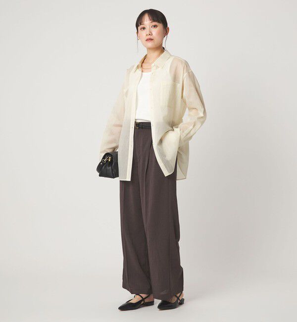 UNITED ARROWS green label relaxing「シアー ストライプ シャツ」|シャツ・ブラウス|