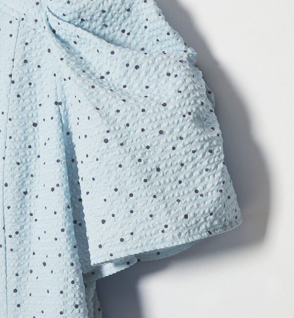 EMMEL REFINES「＜EMMEL REFINES＞EM ドットプリント タックギャザースリーブ ワンピース」|ワンピース|