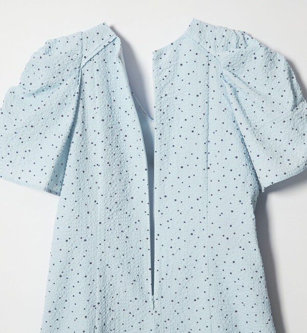 EMMEL REFINES「＜EMMEL REFINES＞EM ドットプリント タックギャザースリーブ ワンピース」|ワンピース|