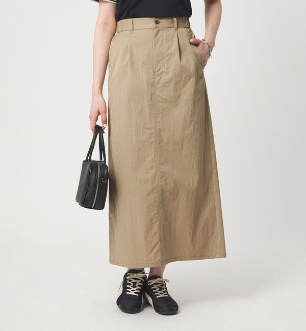 UNITED ARROWS green label relaxing「グロッシー スカート」|フレア|BEIGE