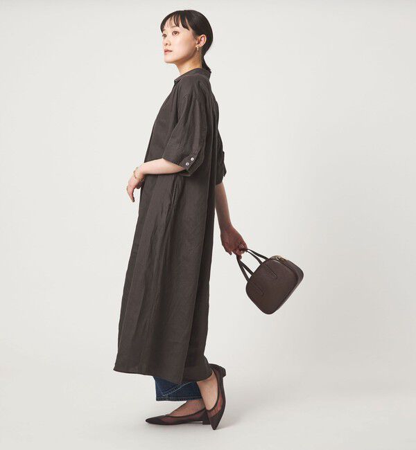 UNITED ARROWS green label relaxing「［size SHORTあり］リネン シャツ ワンピース」|ワンピース|