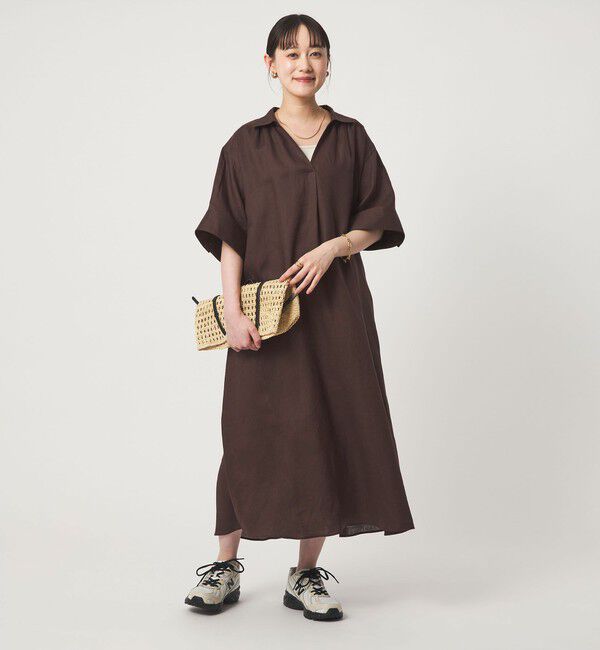 UNITED ARROWS green label relaxing「［size SHORTあり］リネン シャツ ワンピース」|ワンピース|MD.BROWN