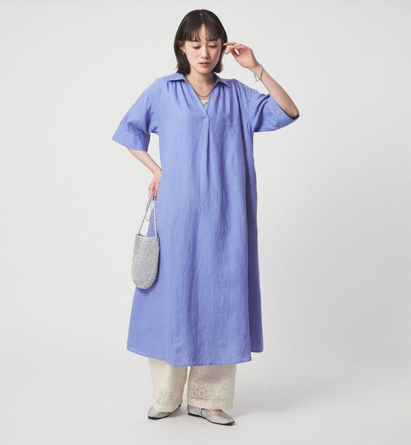 UNITED ARROWS green label relaxing「［size SHORTあり］リネン シャツ ワンピース」|ワンピース|LT.BLUE