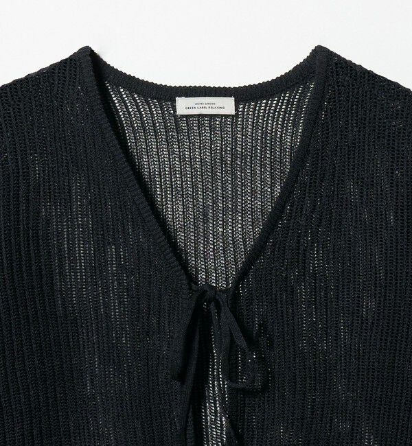 UNITED ARROWS green label relaxing「メッシュ リボン Vネック カーディガン」|カーディガン|