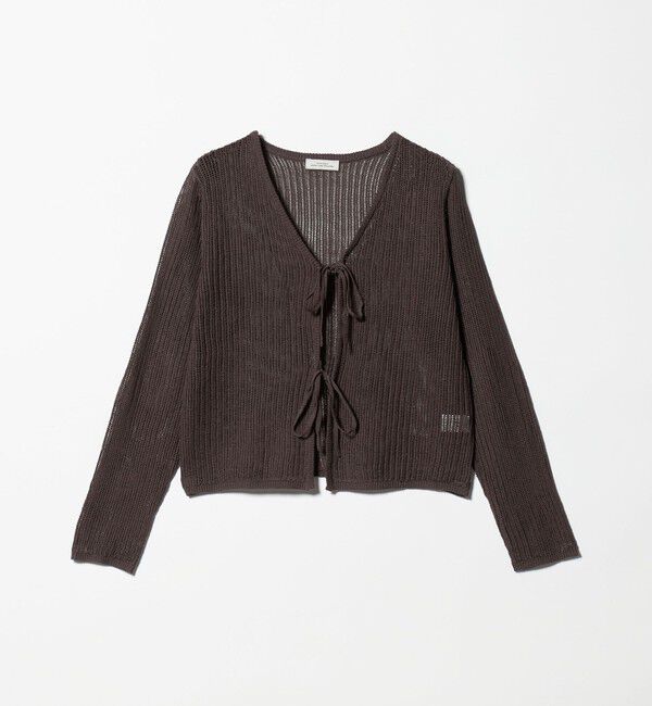 UNITED ARROWS green label relaxing「メッシュ リボン Vネック カーディガン」|カーディガン|