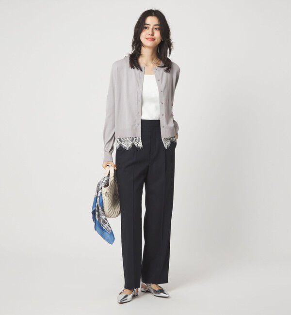 UNITED ARROWS green label relaxing「裾レース ドッキング ニット カーディガン」|カーディガン|