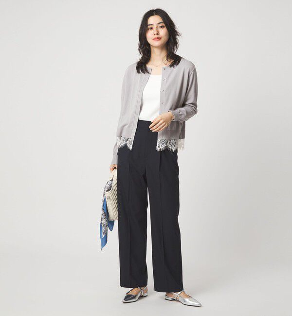 UNITED ARROWS green label relaxing「裾レース ドッキング ニット カーディガン」|カーディガン|