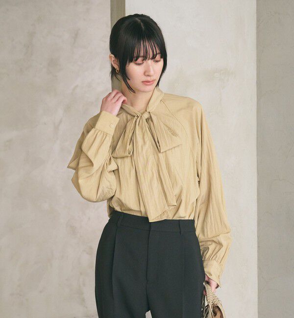 BEAUTY&YOUTH UNITED ARROWS「【WEB限定 Wardrobe DAILY MINIMAL】リボンタイブラウス -2WAY/ウォッシャブル-」|シャツ・ブラウス|