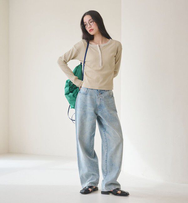 BEAUTY&YOUTH UNITED ARROWS「【WEB限定】ランダムリブ ヘンリーネック スナッププルオーバー」|Tシャツ・カットソー|