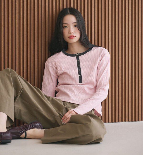 BEAUTY&YOUTH UNITED ARROWS「【WEB限定】ランダムリブ ヘンリーネック スナッププルオーバー」|Tシャツ・カットソー|