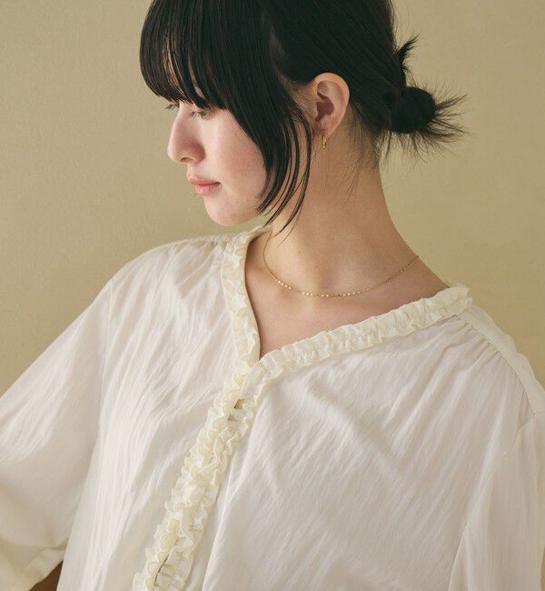 BEAUTY&YOUTH UNITED ARROWS「【WEB限定 Wardrobe DAILY MINIMAL】ラッフル Vネックブラウス ウォッシャブル」|シャツ・ブラウス|