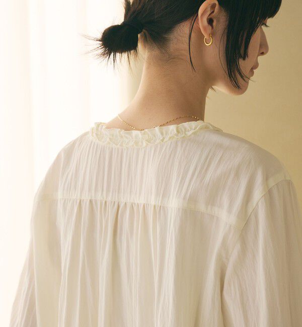 BEAUTY&YOUTH UNITED ARROWS「【WEB限定 Wardrobe DAILY MINIMAL】ラッフル Vネックブラウス ウォッシャブル」|シャツ・ブラウス|