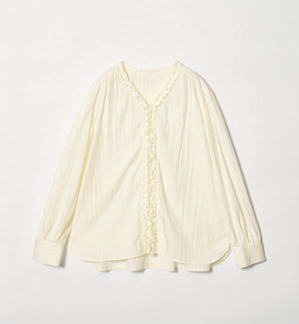 BEAUTY&YOUTH UNITED ARROWS「【WEB限定 Wardrobe DAILY MINIMAL】ラッフル Vネックブラウス ウォッシャブル」|シャツ・ブラウス|