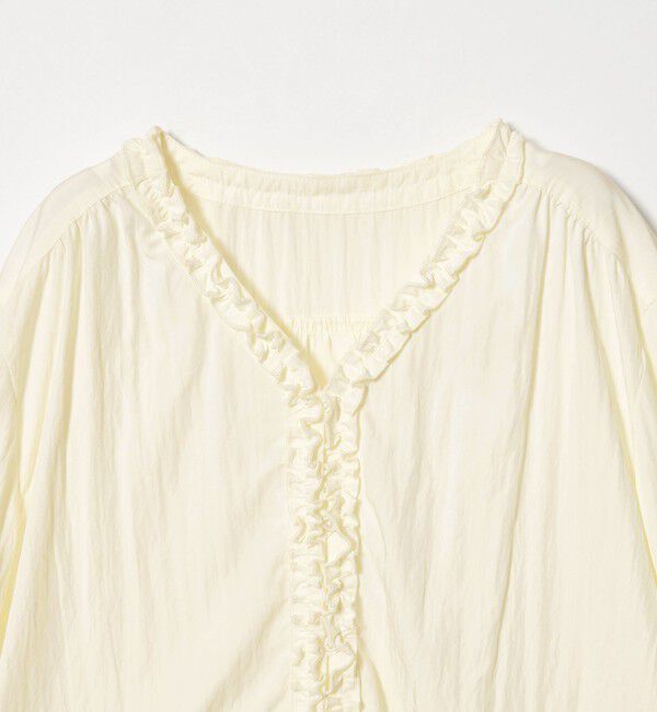 BEAUTY&YOUTH UNITED ARROWS「【WEB限定 Wardrobe DAILY MINIMAL】ラッフル Vネックブラウス ウォッシャブル」|シャツ・ブラウス|