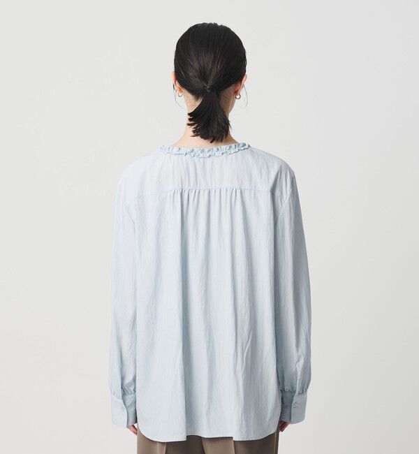 BEAUTY&YOUTH UNITED ARROWS「【WEB限定 Wardrobe DAILY MINIMAL】ラッフル Vネックブラウス ウォッシャブル」|シャツ・ブラウス|