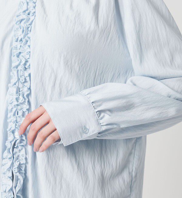 BEAUTY&YOUTH UNITED ARROWS「【WEB限定 Wardrobe DAILY MINIMAL】ラッフル Vネックブラウス ウォッシャブル」|シャツ・ブラウス|