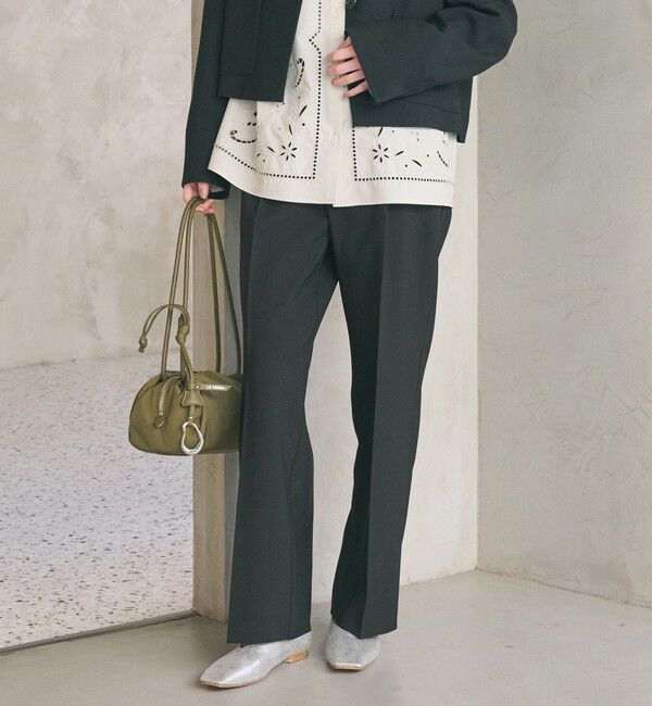 BEAUTY&YOUTH UNITED ARROWS「【WEB限定 Wardrobe DAILY MINIMAL】メランジ タックストレートパンツ ウォッシャブル」|スラックス|