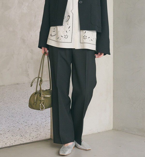 BEAUTY&YOUTH UNITED ARROWS「【WEB限定 Wardrobe DAILY MINIMAL】メランジ タックストレートパンツ ウォッシャブル」|スラックス|