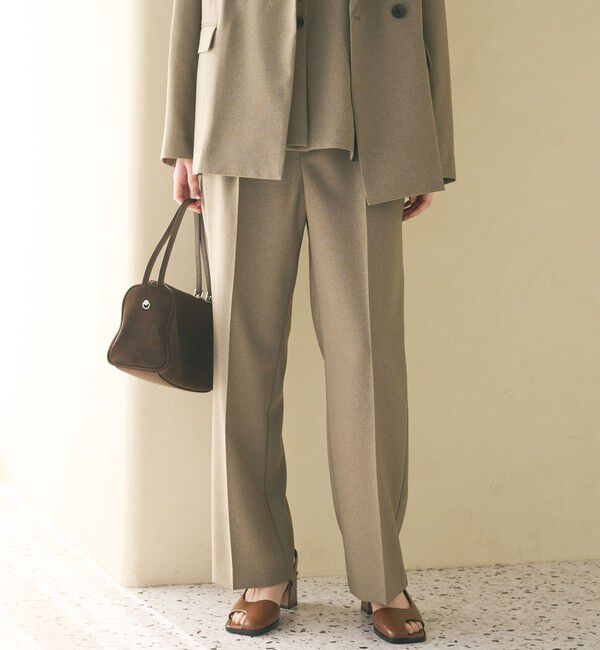 BEAUTY&YOUTH UNITED ARROWS「【WEB限定 Wardrobe DAILY MINIMAL】メランジ タックストレートパンツ ウォッシャブル」|スラックス|