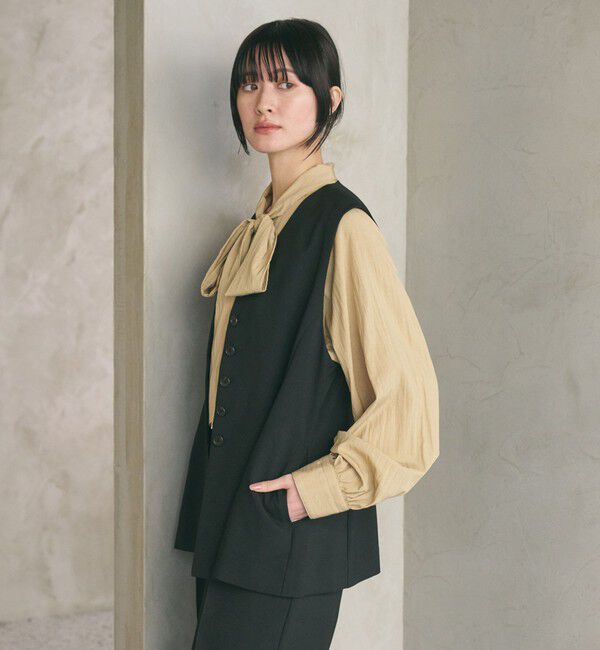 BEAUTY&YOUTH UNITED ARROWS「【WEB限定 Wardrobe DAILY MINIMAL】メランジ ペプラムベスト ウォッシャブル」|ベスト・ジレ|
