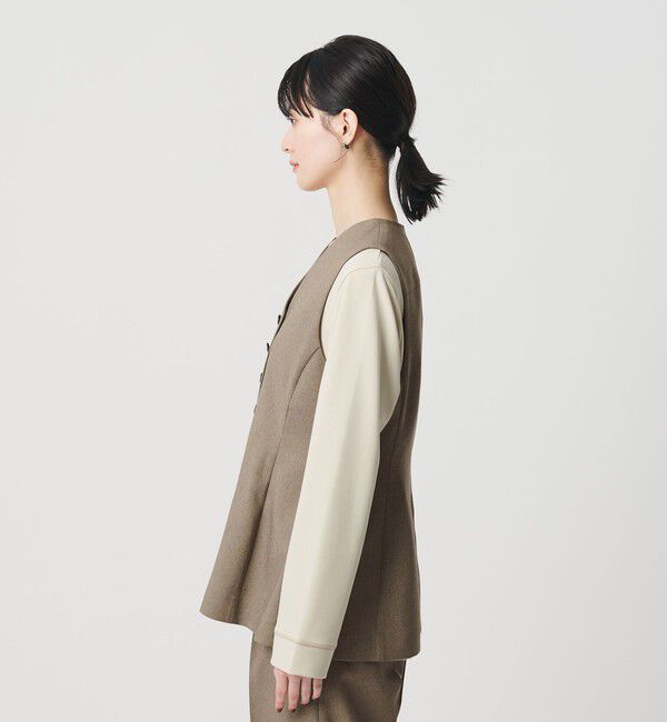 BEAUTY&YOUTH UNITED ARROWS「【WEB限定 Wardrobe DAILY MINIMAL】メランジ ペプラムベスト ウォッシャブル」|ベスト・ジレ|