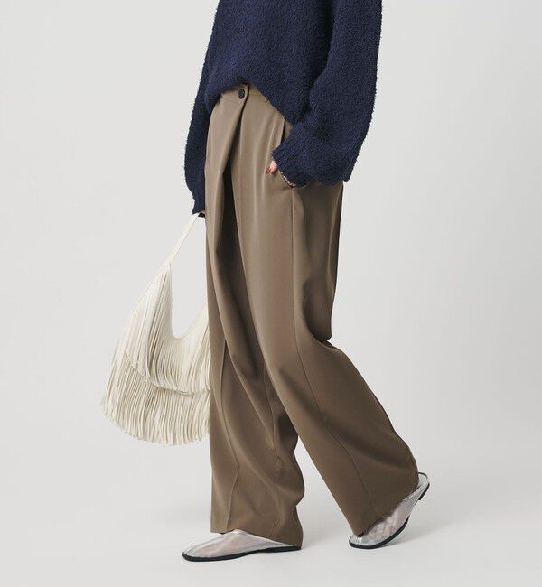 BEAUTY&YOUTH UNITED ARROWS「【WEB限定 Wardrobe DAILY MINIMAL】ダブルクロス ラップパンツ ウォッシャブル」|スラックス|MD.BROWN