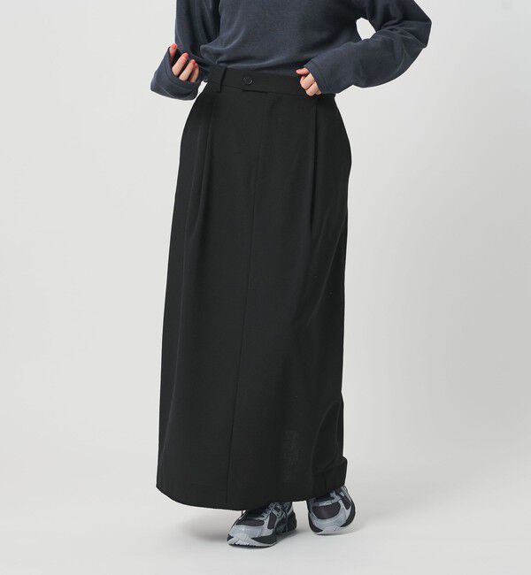 BEAUTY&YOUTH UNITED ARROWS「ポリエステルブレンド タックスカート」|スカート|BLACK