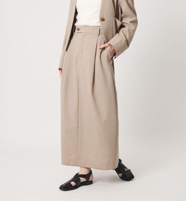 BEAUTY&YOUTH UNITED ARROWS「ポリエステルブレンド タックスカート」|スカート|BEIGE