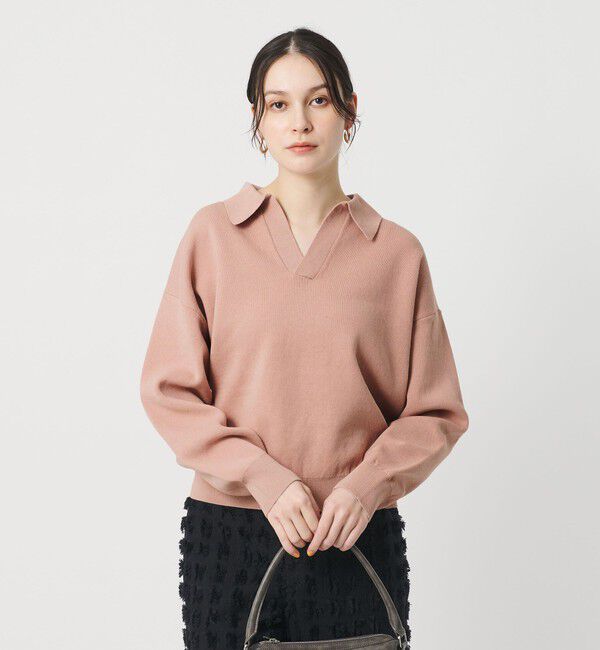 BEAUTY&YOUTH UNITED ARROWS「【WEB限定 Wardrobe DAILY MINIMAL】スキッパーニットプルオーバー ウォッシャブル」|ニット・セーター|LT.PINK