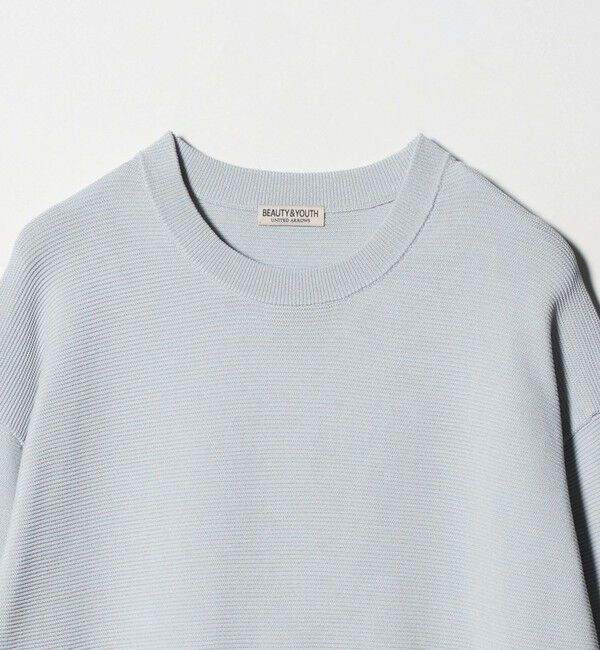 BEAUTY&YOUTH UNITED ARROWS「パール ステッチ フォルム クルーネック ニット ウォシャブル」|ニット・セーター|