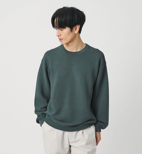 BEAUTY&YOUTH UNITED ARROWS「パール ステッチ フォルム クルーネック ニット ウォシャブル」|ニット・セーター|