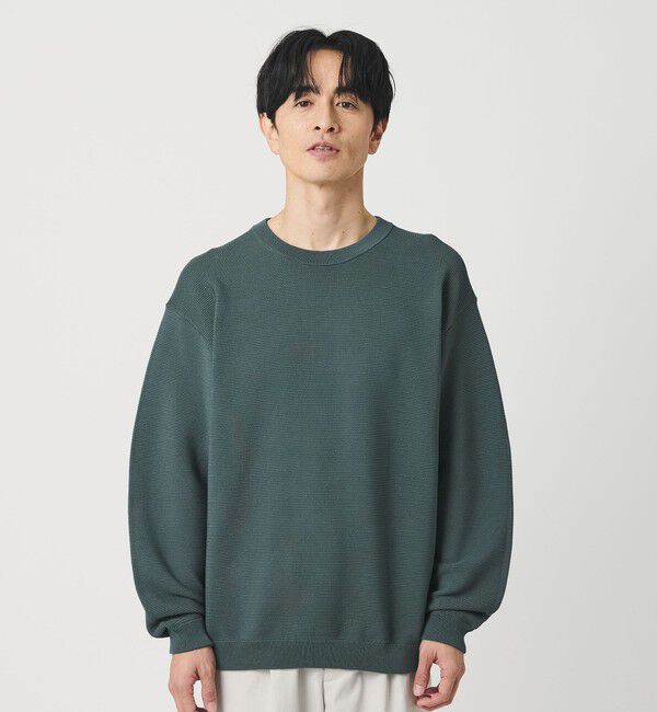 BEAUTY&YOUTH UNITED ARROWS「パール ステッチ フォルム クルーネック ニット ウォシャブル」|ニット・セーター|