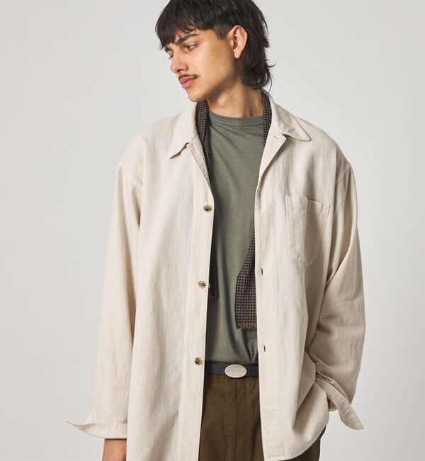 STEVEN ALAN「＜Steven Alan＞ CL クレープ オープンカラー オーバー シャツ」|シャツ・ブラウス|