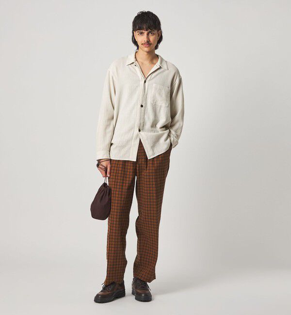 STEVEN ALAN「＜Steven Alan＞ コットンメッシュ チェック オープンカラー オーバー シャツ」|シャツ・ブラウス|