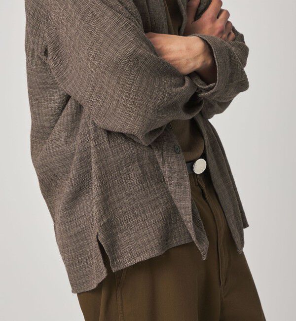 STEVEN ALAN「＜Steven Alan＞ コットンメッシュ チェック オープンカラー オーバー シャツ」|シャツ・ブラウス|