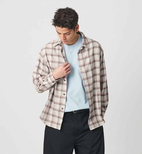 BEAUTY&YOUTH UNITED ARROWS「レイヤード オンブレチェック レギュラー シャツ GRANDE TAPERD型」|シャツ・ブラウス|
