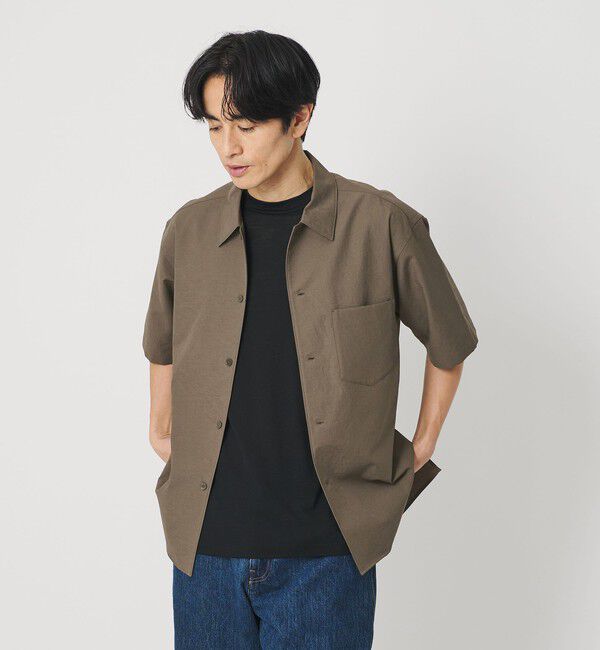BEAUTY&YOUTH UNITED ARROWS「KOMATSU PACK キャンプカラー ショートスリーブ シャツ GRANDE型 セットアップ対応 撥水 ウォッシャブル」|シャツ・ブラウス|MOCA