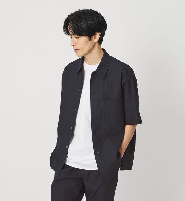 BEAUTY&YOUTH UNITED ARROWS「KOMATSU PACK キャンプカラー ショートスリーブ シャツ GRANDE型 セットアップ対応 撥水 ウォッシャブル」|シャツ・ブラウス|