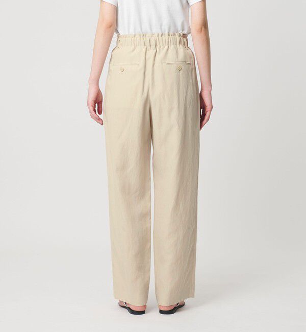 BEAUTY&YOUTH UNITED ARROWS「麻ブレンド バックゴム タック ワイドパンツ」|チノ|