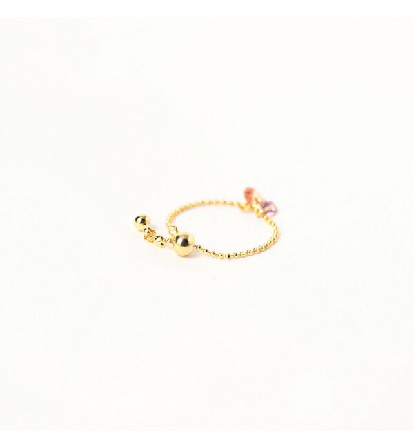 Ray BEAMS 「ダブル ストーン スライド リング」|リング|