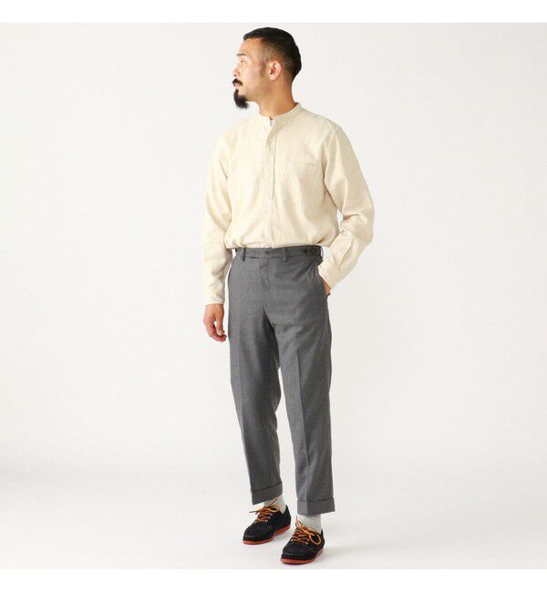 BEAMS PLUS「Band Collar Pullover Cotton Linen Herringbone」|シャツ・ブラウス|