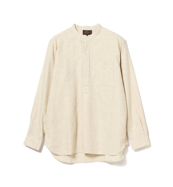 BEAMS PLUS「Band Collar Pullover Cotton Linen Herringbone」|シャツ・ブラウス|